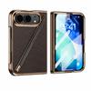 For IPhone Duo Fold Case Luxury Carbon Brazing Pattern Skin with Tempered Film Stylus Protective Back Cover Shell Phone Funda