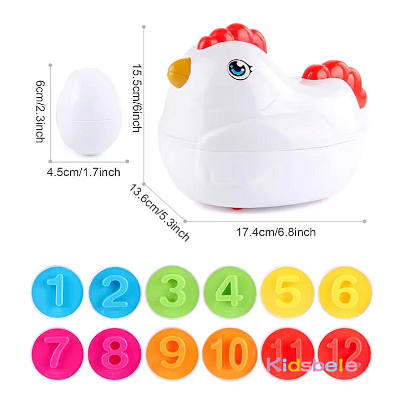 12 Matching Eggs In A Pullable Hen Toy Color And Shape Cognitive Puzzles Game Montessori Sensory Toy Kids Party Birthday Gift