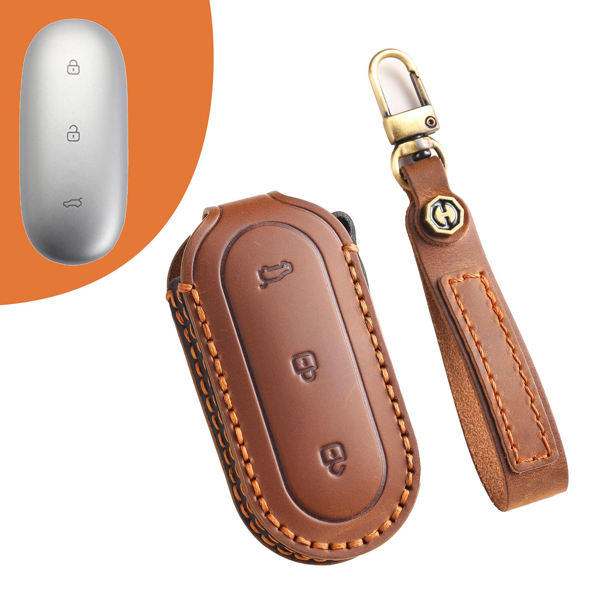 

Сумка для ключей автомобиля подходит для идеального защитного чехла для ключей L6 L7 L8 L9, натуральная кожа, ручная работа, премиум-класса коричневый