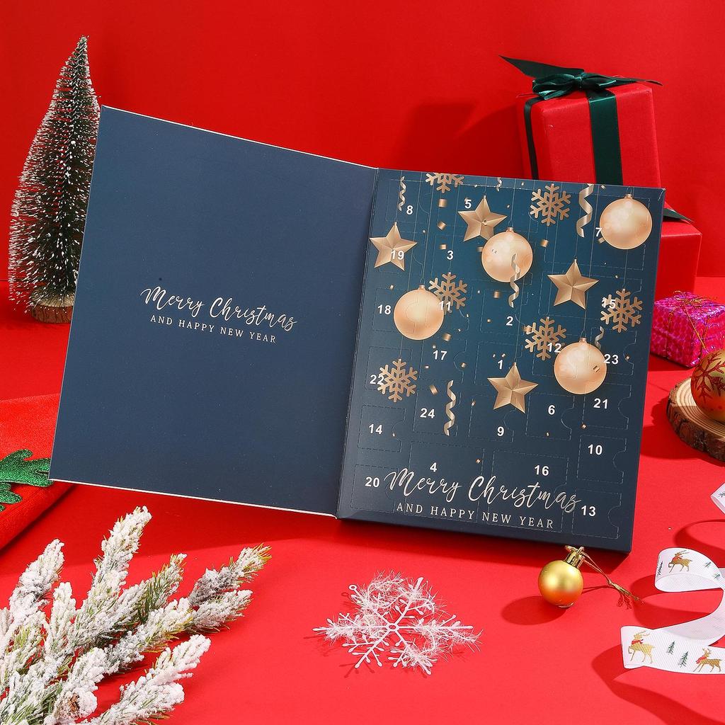 2025 Advent Jewelry Gift Box: Countdown Calendar with Earrings, Necklace, and Bracelet for Women