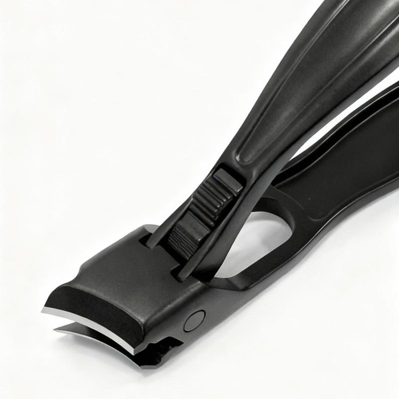 Slanted Edge Safety Nail Clippers with Lock, Large Opening, Round Tip, Anti-Splash, Stainless Steel