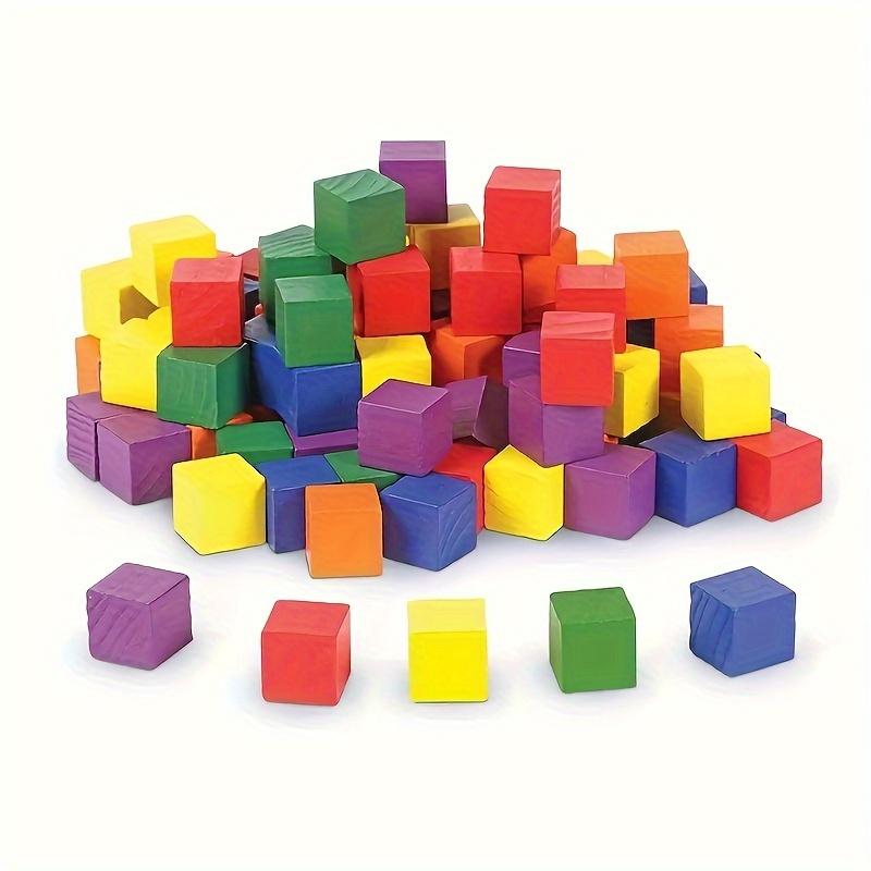 50Pcs Unfinished Blank Mini DIY Wooden Square Blocks 2cm Wood Solid Cubes for Wooden Craft Kids Toy Puzzle Making Material