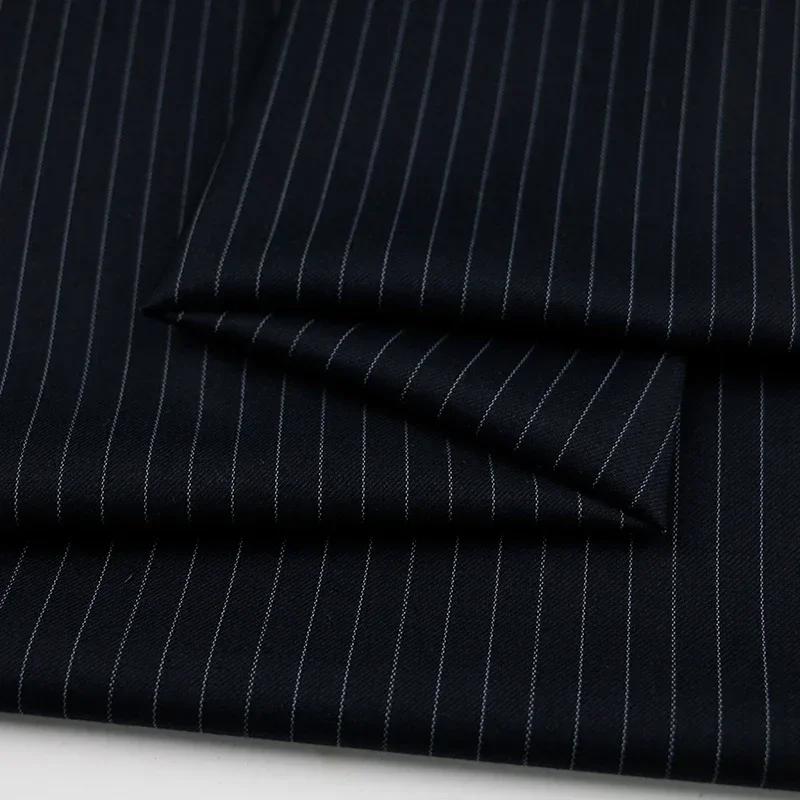 100x150cm Dark Patterned Thin Anti-wrinkle Suit Fabric for Clothes Vest Trousers Sewing Checkered Striped Cloth Black Blue