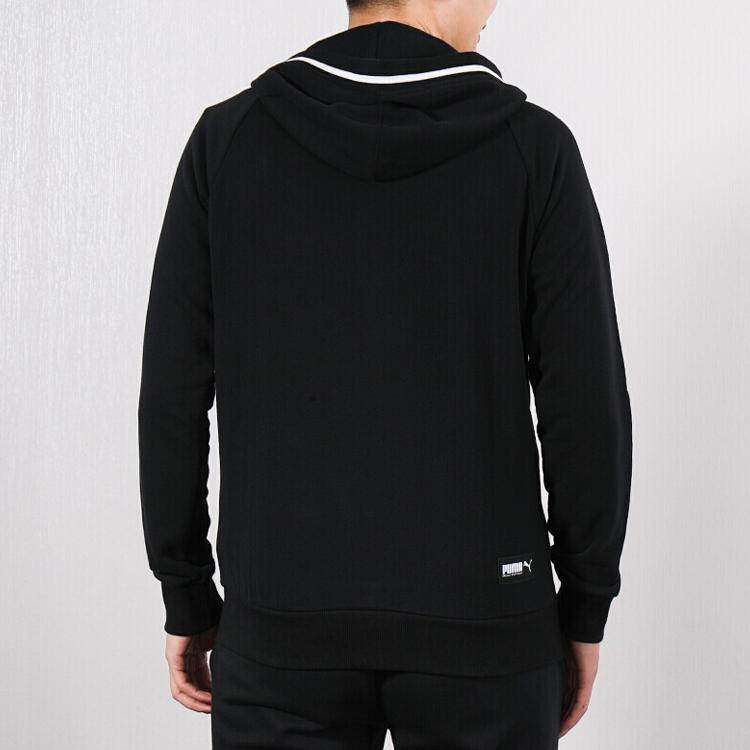 Puma Colorblock Hooded Zip Jacket Men Outerwear Black 844130-01