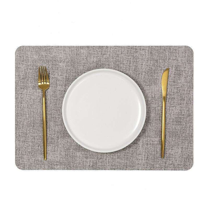 Nordic Retro PU Leather Placemats Waterproof OilProof Table Mats for Kitchen Dining Room Decoration