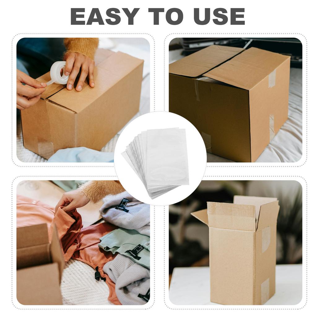 100Pcs Clear Packing List Mailing Envelopes Self Adhesive Transparent Pouches for Shipping Documents Labels Invoices Protection