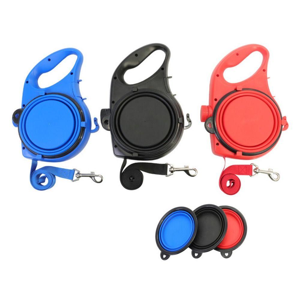 Plastic Retractable Dog Leash Builtin Water Bottle Handheld Dog Leash For Outdoor Walking