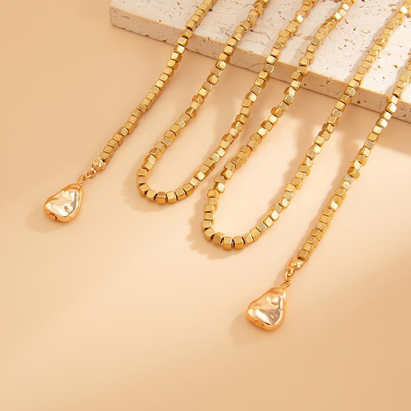 2025 Creative Hip-Hop Irregular Ccb Long Necklace For Women Trendy Y-Shaped Pendant Necklace Jewelry Accessories Gift