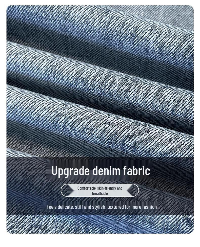 High-End Gray Fleece-Lined Wide-Leg Women's Jeans - Autumn/Winter 2024 Embroidered High-Waisted Loose Fit