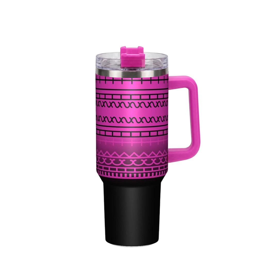 40 oz Stainless Tumbler with Handle and Straw, Large Capacity Cup for Hot & Cold Drinks