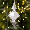 Vintage Cracked Christmas Baubles Gold Silver Red Diamond Rhombus Shape Xmas Tree Hanging Ornaments