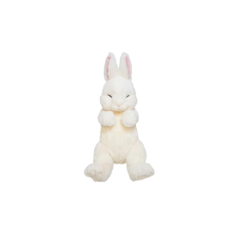 Sunlemon Knee-Hugging Rabbit, Sleeping Soundly, White, 17 x 14 x 36 cm, Plush Toy, Cute Animal, Rabbit, White, P-9542