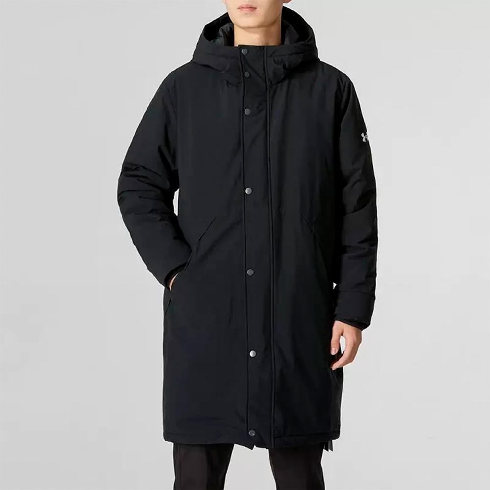 Under Armour Matte Baumwolle Mechanischer Stretch Uni Wasserdicht Winddicht Lange Baumwolljacke Herren Jacke Schwarz 22600903-001