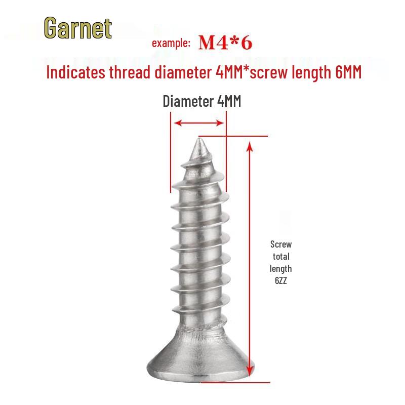 Jianaiter 304 Stainless Steel Phillips Flat Head Countersunk Self-Tapping Wood Screws