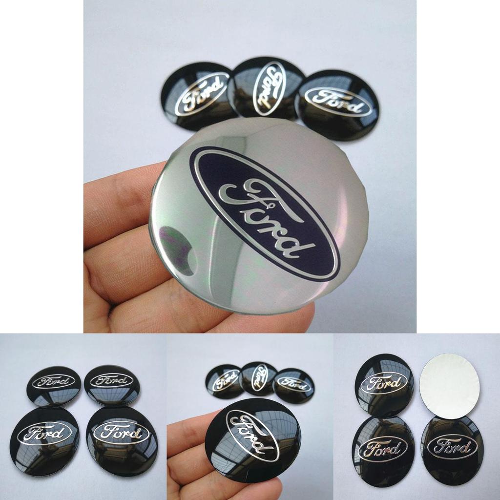 Stilvoll 4 Stück 56mm Auto Auto Radnabenkappe Emblem Aufkleber Für Ford Schwarz und Blau