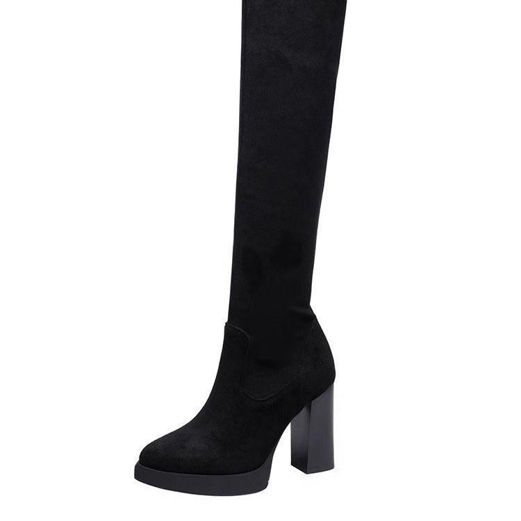 Over-knee boots for women, European and American foreign trade women's boots, elastic and thin over-knee boots, autumn and winter pointed boots, high