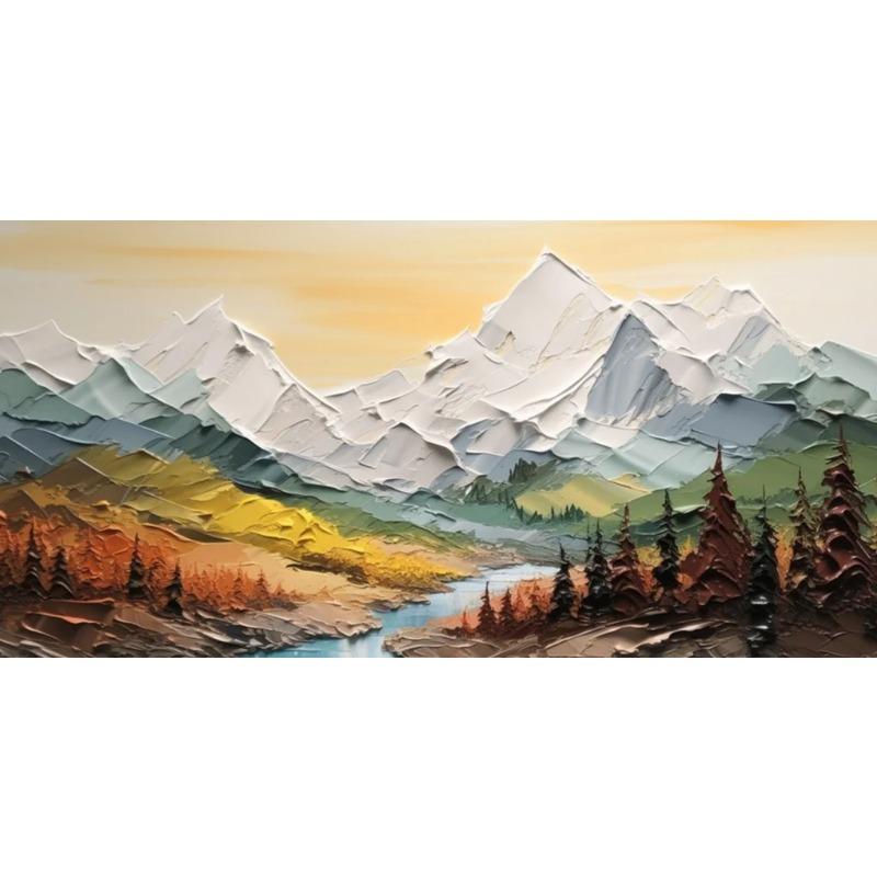 

Абстрактное золото Большой горный хребет Холст Искусство Живопись Роскошный пейзаж Эстетический постер Печать для гостиной Офис Домашний декор Без рамки 60x120cm no frame красный