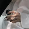 Punk Style Rhinestone Ring Korean Style Ring Opening Adjustable Ring Female Finger Ring