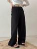 Spring Korean Drape High-Waisted Wide-Leg Pants - Flattering for Pear-Shaped Figures, Casual Straight-Leg Design