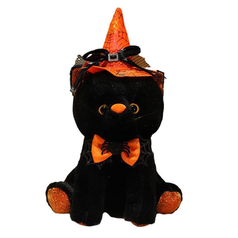 Halloween Ghost Black Cat Party Decoration Plush Toy Kids Stuffed Animal Prop Cat Doll