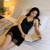 Silk Sleepwear Women Summer Sleeveless Nightdress With Chest Padding For Home Comfort
