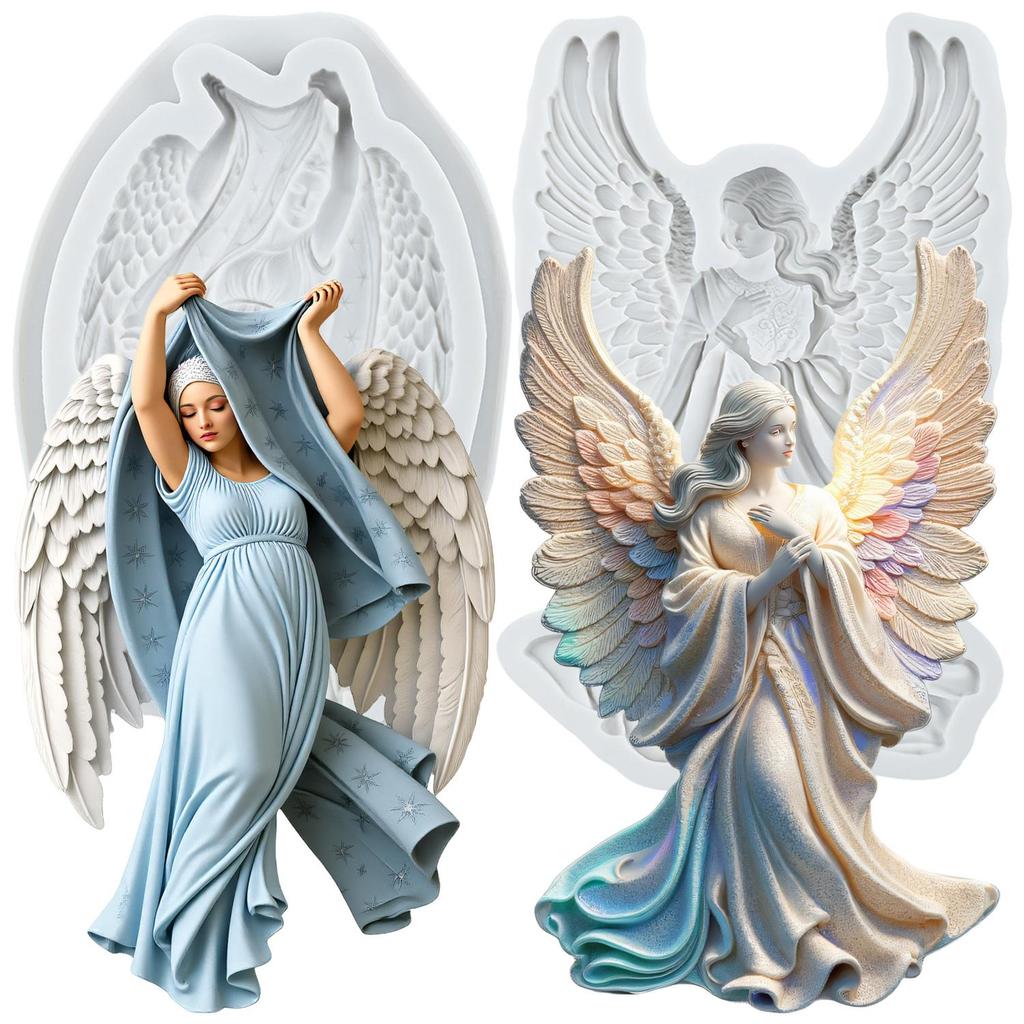 Angel Silicone Mold Angel Fondant Molds Cake Decorating Tools Cupcake Topper Candy Sugar Craft Gum Paste Polymer Clay