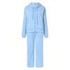 Women's Set Autumn and Winter Casual Sports Solid Color Loose Hooded Sweatshirt Jogging Pants Two-piece Set