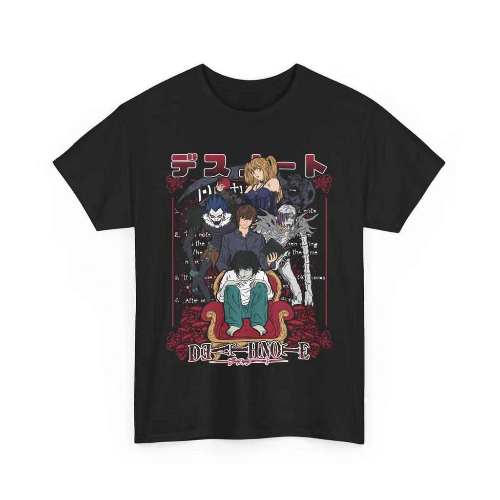 Summer Hot Sale Death Note T-Shirt Kira Ryuk Unisexga With Horror Anime Gift T-Shirt Y2k Gothic Cotton Oversized T-Shirt Streetwear