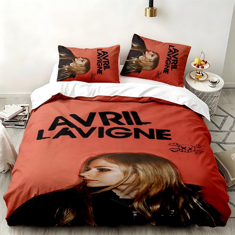 Avril Lavigne 3pc Set Perfect for Bedroom Use Comfortable Bedding Set Includes a Duvet Cover and Two Pillowcases Ideal Birthday or Christmas Gift
