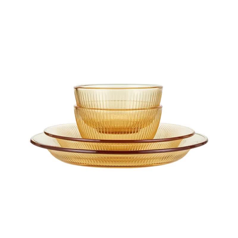 Corning Jingyue Series 4-Piece Heat-Resistant Glass Dinnerware Set