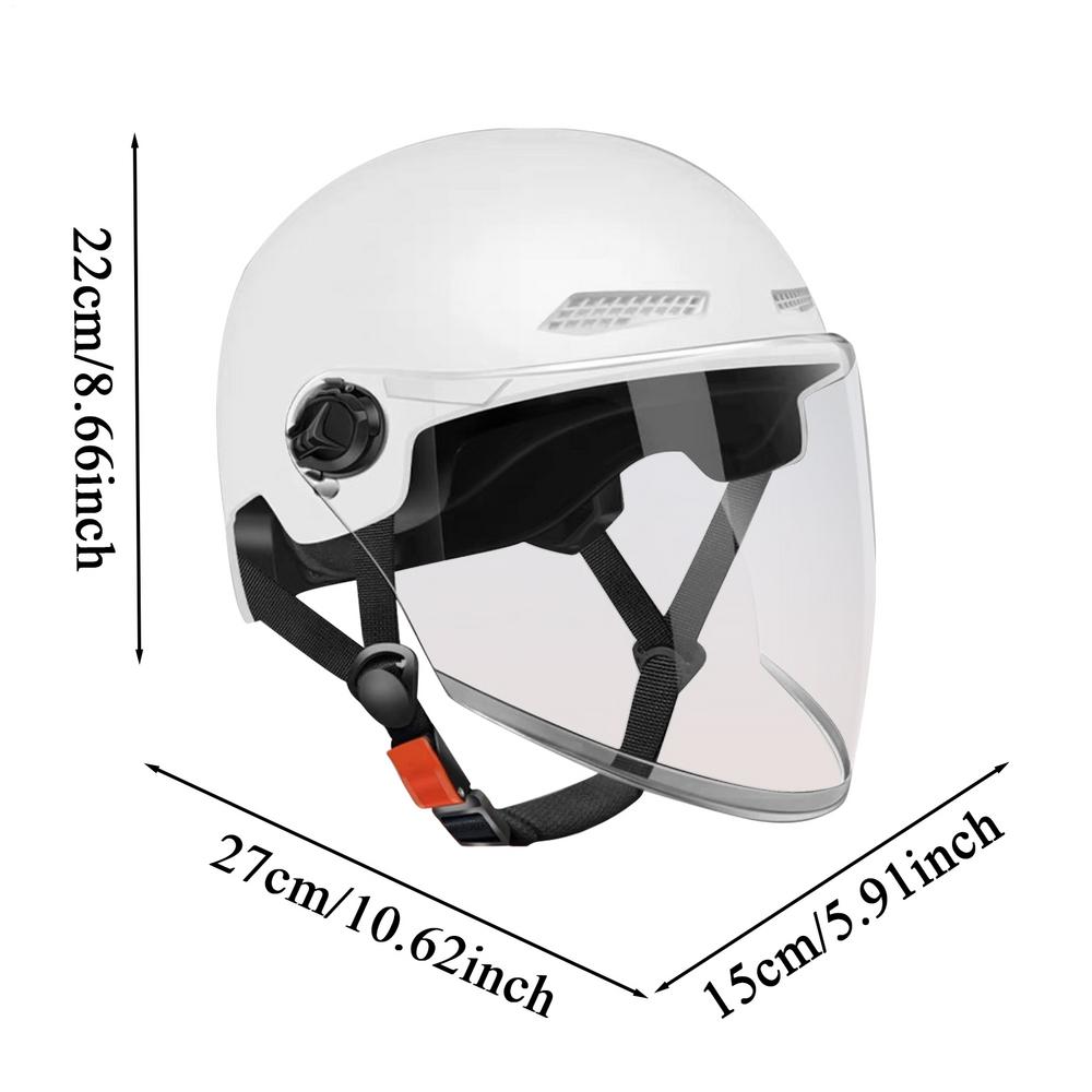 

Half Helmet Motorcycle Helmets Open Face Sun Protection Retro Quick Release Hat for Women Youth Riding Motor Scooter ATV білий