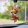 Brown Cute Cartoon Reindeer Pattern Acrylic Pendant For Decoration Christmas