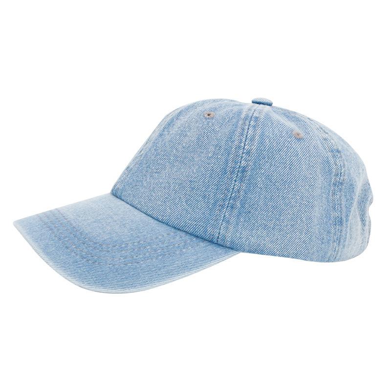 New denim baseball cap light plate pure cotton washed cap women's versatile face small sunscreen visor
