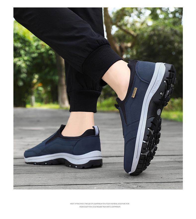 2025 Summer Men's Versatile Casual Walking & Mountaineering Shoes - Soft Sole, Solid Color, Korean Style.