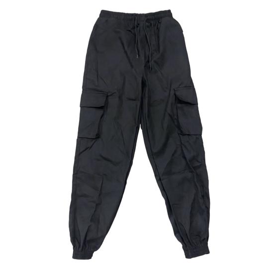 Men Cargo Pants Ankle-banded Loose Solid Color Multi Pockets Soft Breathable Drawstring Elastic Waist Casual Sport Men Sweatpants Long Trousers