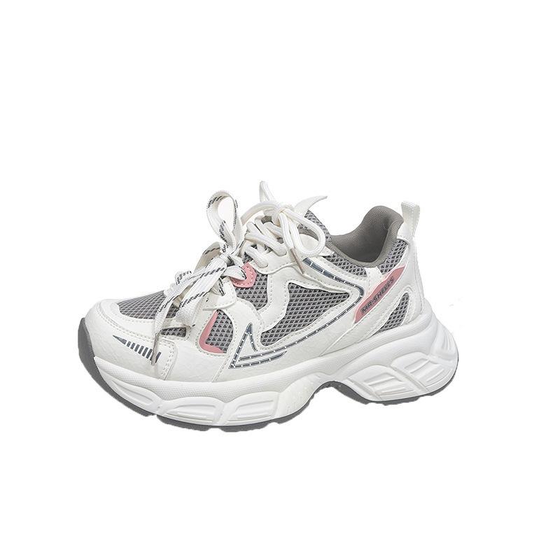 Thick Soled Fashionable Sports Shoes, Women'S New Sneakers Height Increasing, Lightweight, Eye-Catching Walking Shoes