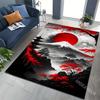 1PC Red Sun Mount Fuji Maples Pagoda Print Carpet for Living Room Bedroom Sofa Home Decor Rus Non-slip Floor Mat Luxury Gift