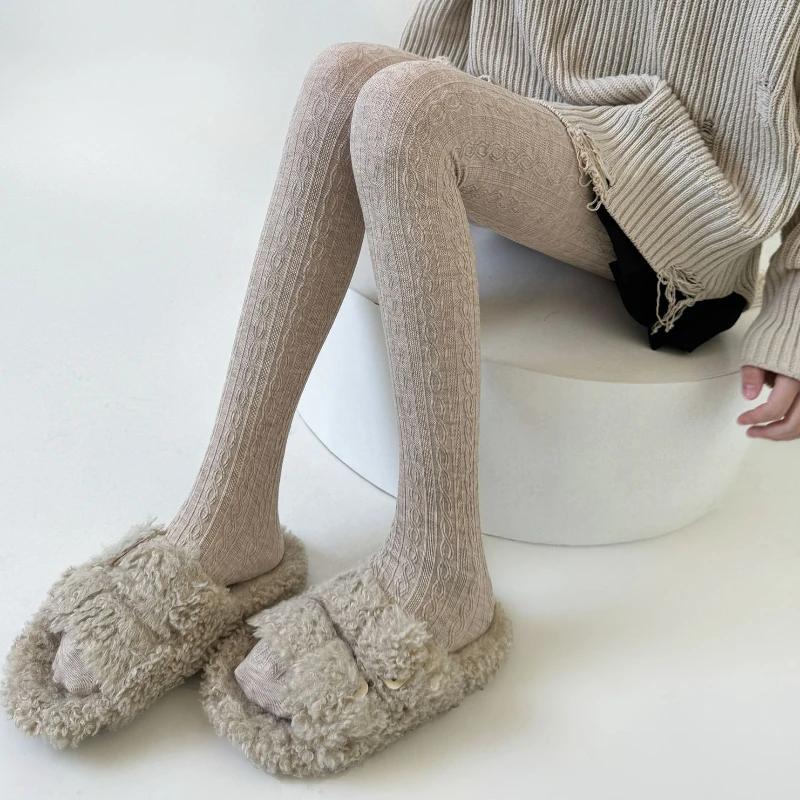Strumpfhosen Damen Herbst und Winter Dünne Oberschenkelhohe Strümpfe Damen Strumpfhosen Baumwollgestrickte Leggings Strumpfhosen Strumpfhosen Ganzkörperstrümpfe