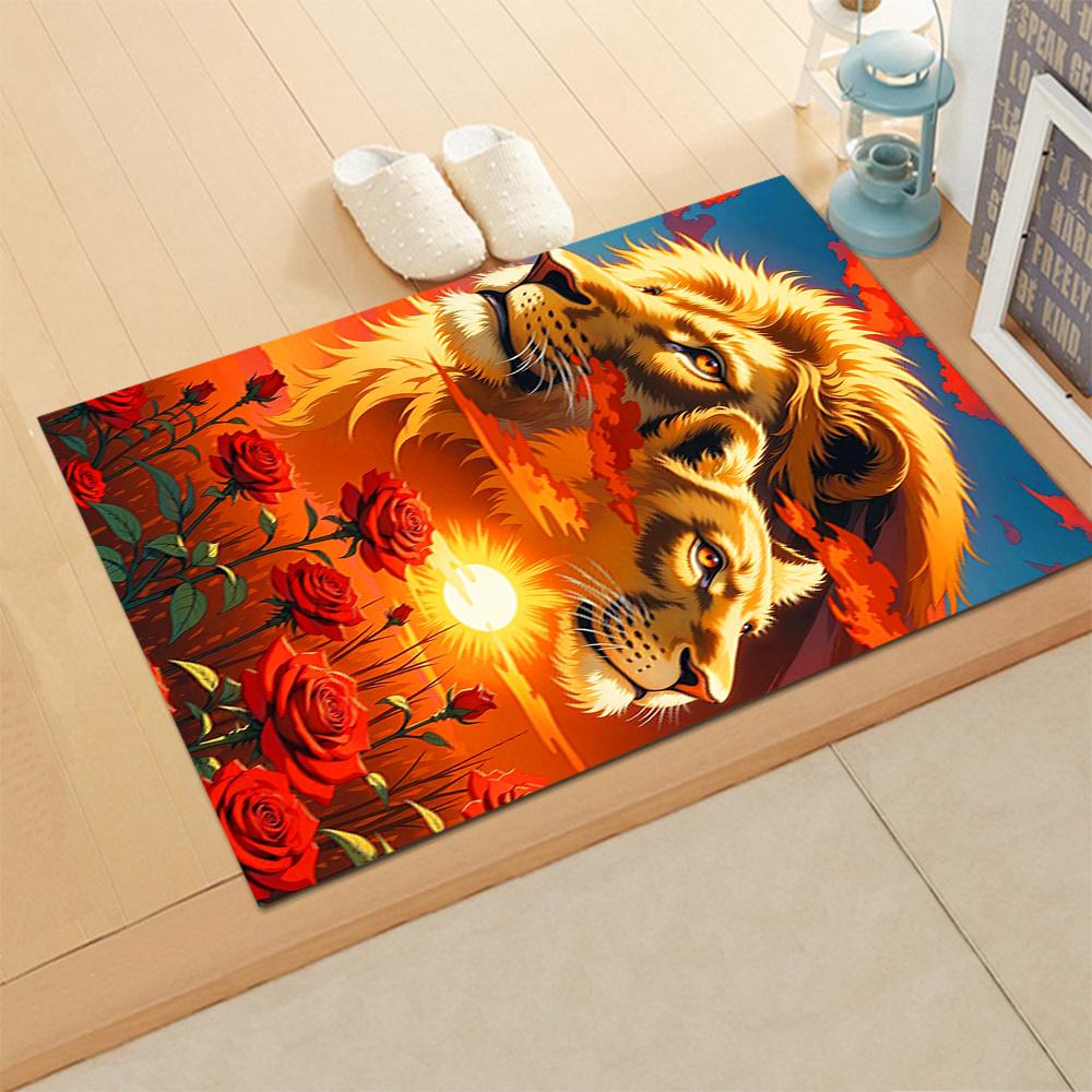 Lion Family In The Forest for Living Room Rug, BedRoom Rug, Study Room Rug, Hallway Decoration, Perfect for Home Decoration or Holiday Gifts