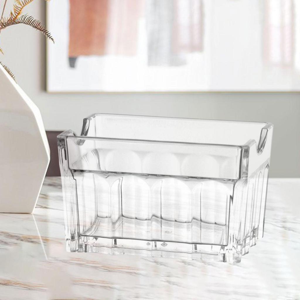 Acrylic Sugar Packet Holder Bag Storage Container Dish Display Sachets Tissue Tea Bowl