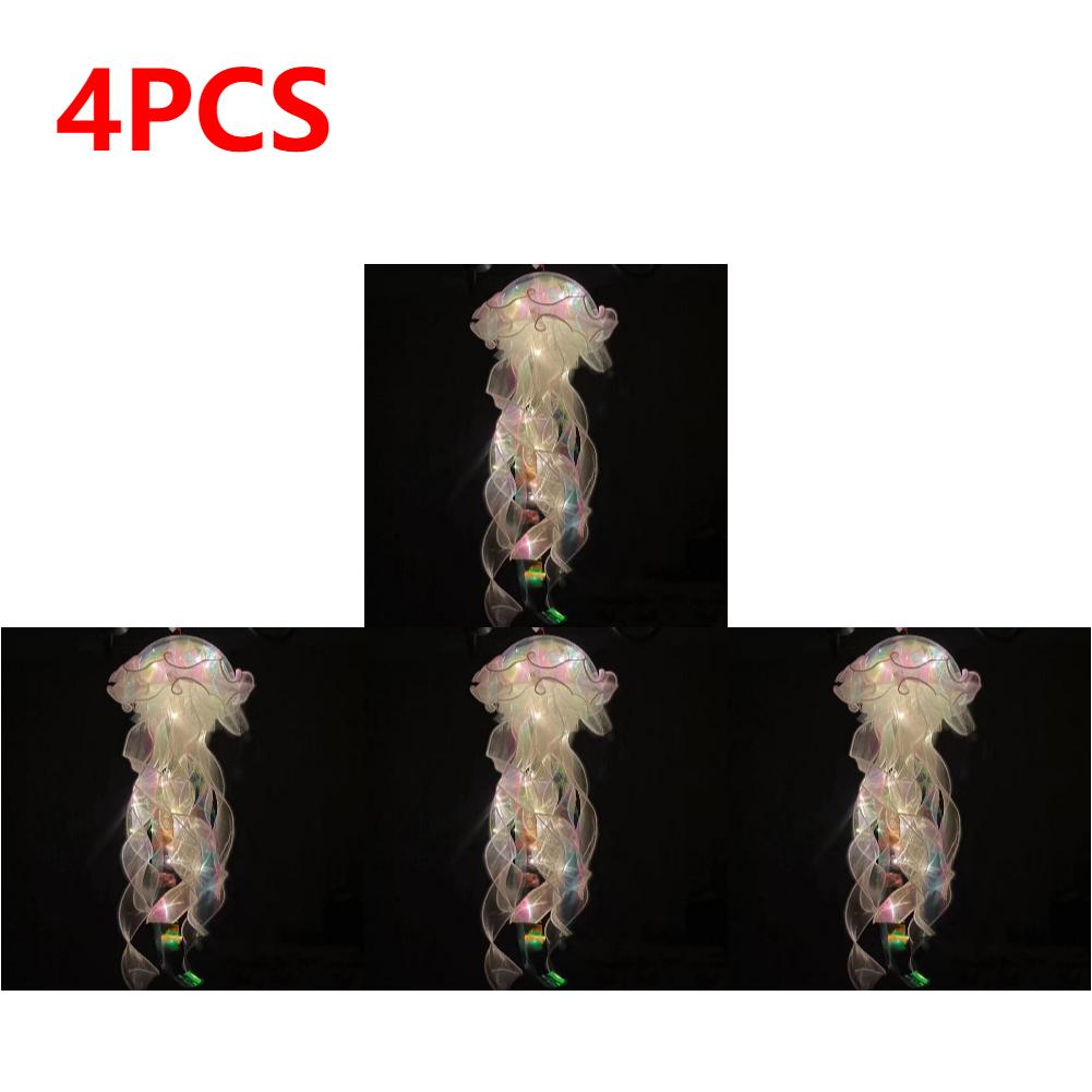 Gradient Jellyfish LED Night Light Handmade Pendant Lamp Colorful Hanging Light for Indoor Outdoor Garden Festival Decoration