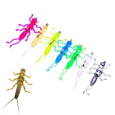Bimoo 100PCS Soft Stonefly Lure Bait for Crappie Trout Fishing Small Insect Fishing Lure with Hook Pan Fish Fishing