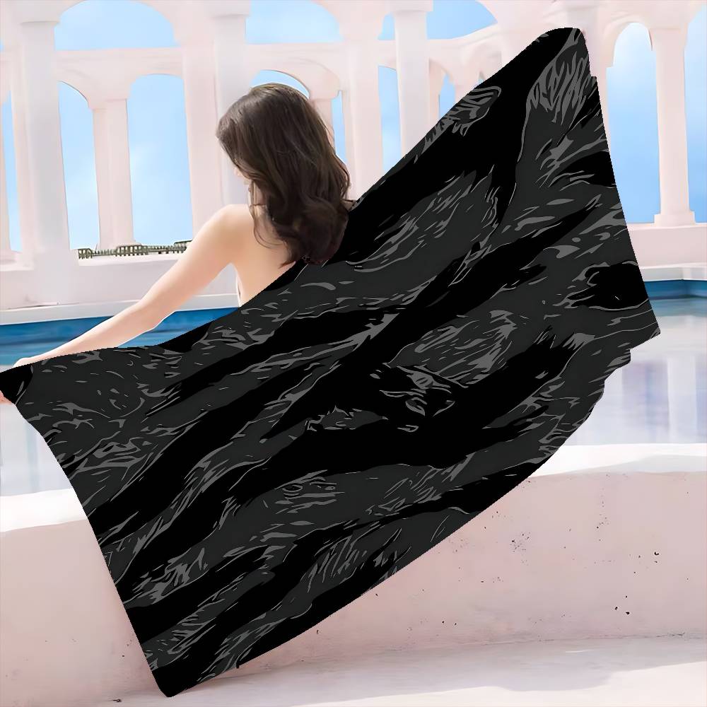 

Tiger Stripe Camo Microfiber Beach Towel Absorbent Quick dry Soft Yoga Swimming Resort Mountain Climbing Towel W40*H60(CM)