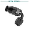 ACROPIX Automotive Hose End Fittings PTFE for Fuel Oil Line AN4 90 Degree Rotatable Black 1pc