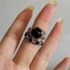 Vintage Goth Thorny Rose Couple Rings For Men Women Charm Irregularity Opening Stainless Steel Punk Finger Ring Jewelry Gift