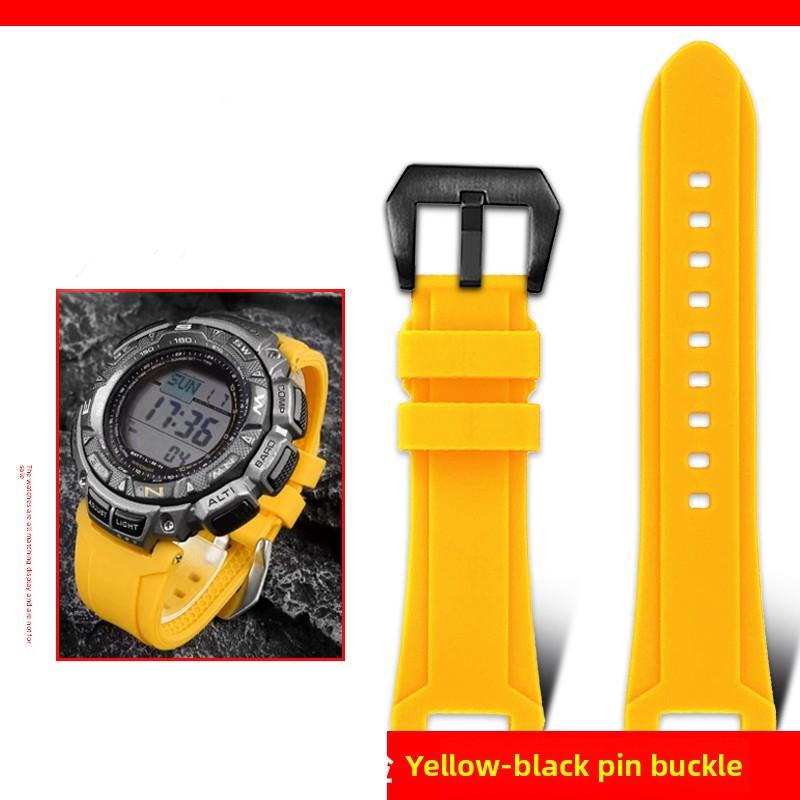 Lightweight Titanium Strap For Casio Watch Protrek PRG-240 PRG-130Y PRW-1500 Concave End Metal Bracelet Men Silicone Rubber Band