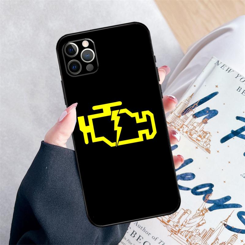 

Repair Check Engine Phone Case For iPhone 14 15 16 Pro Max 12 13 Mini 11 Pro Max XR 15 16 Plus 16e Cover Coque iPhone 15 Plus