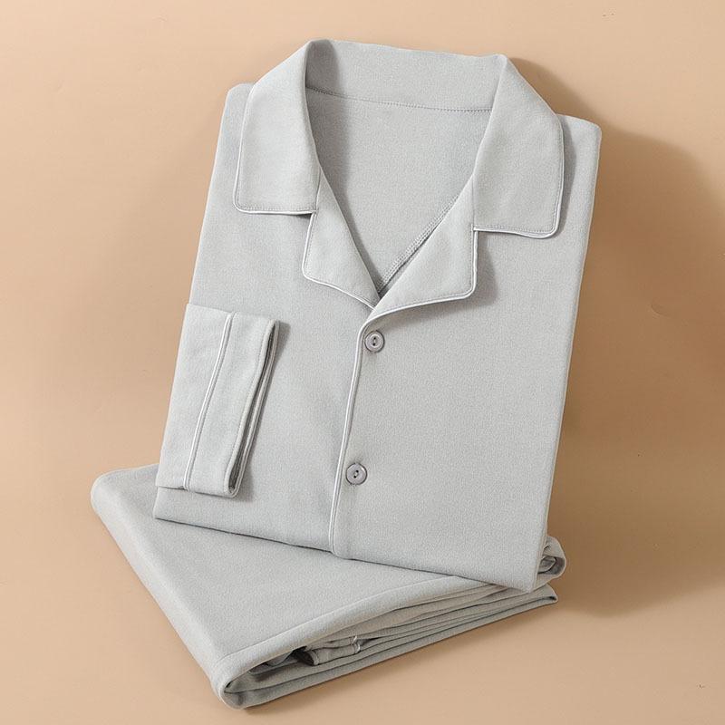 Fashion Brand Pajamas Suit Men Long-sleeved Pure Cotton Spring Autumn Gent Soft Cotton Summer Loungewear Set Male Nightcloth