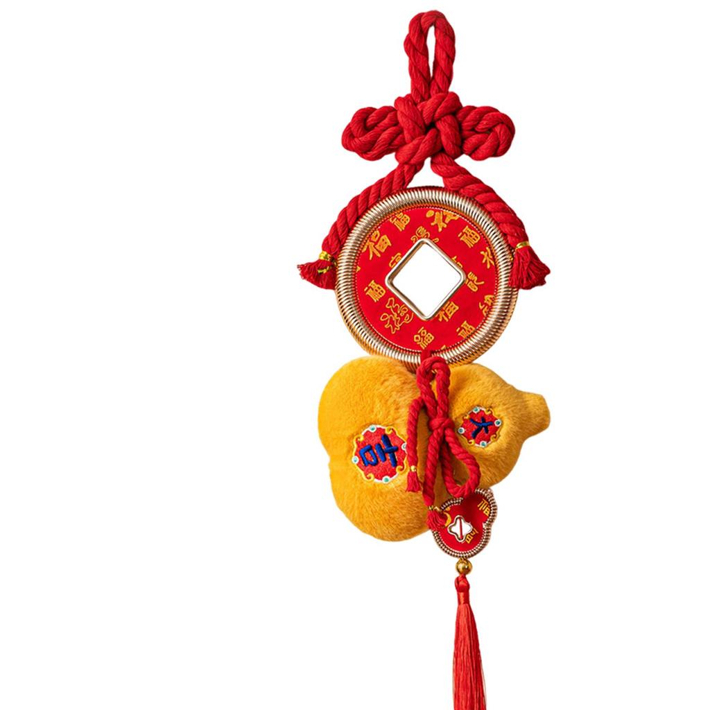 Chinese New Year Hanging Decoration Lunar New Year Ornament Plush Gourd Charm Pendant for Home Front Door Wall Entrance Window