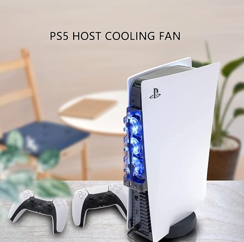 PS5 Cooling Fan, Triple Fan, Cooling Stand for PlayStation 5 (Disc/Digital Edition), USB Powered, with Switch and LED Indicator, Charging Only USB Por